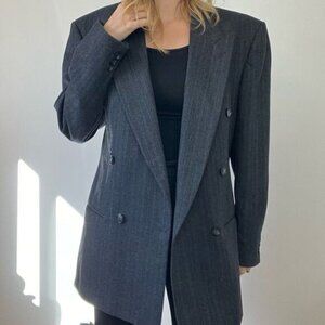 Vintage Moores Tradizioni Pinstripe Wool Blazer Jacket Shacket Oversized L XL